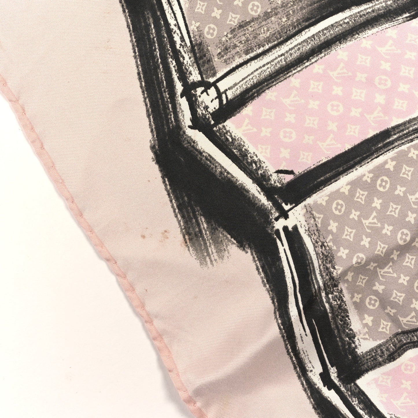 Silk Monogram Trunks Square Scarf Rose Poudre