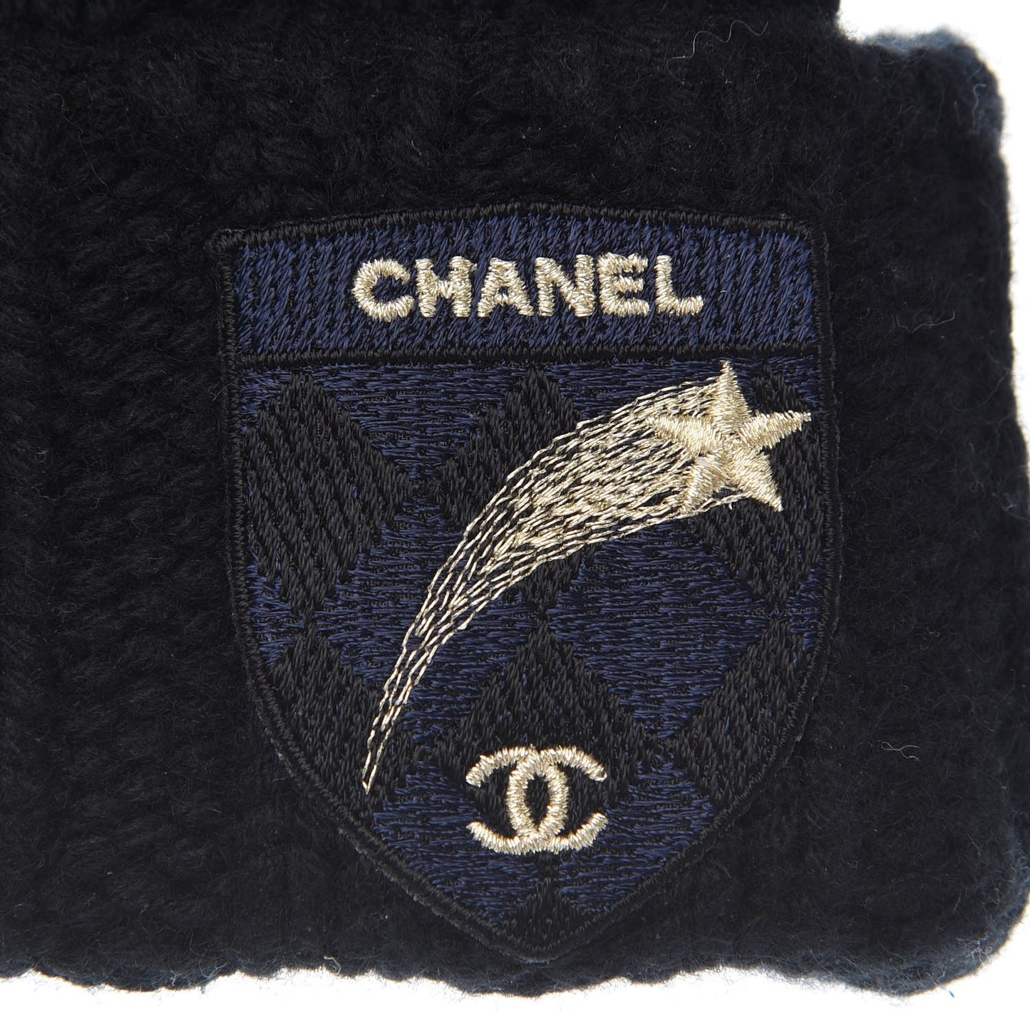 Cashmere CC Shooting Star Beanie Hat Navy Black