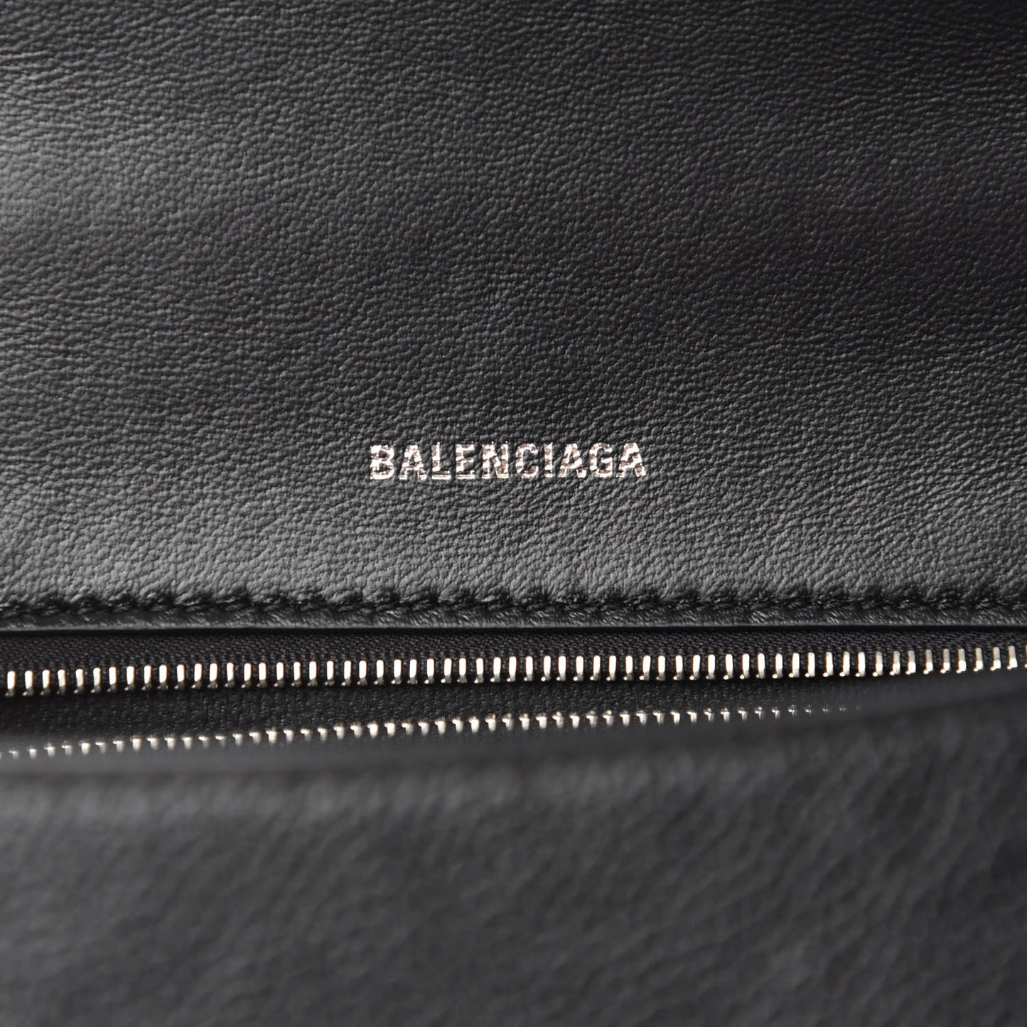 Grained Calfskin Small Hourglass Top Handle Bag Black