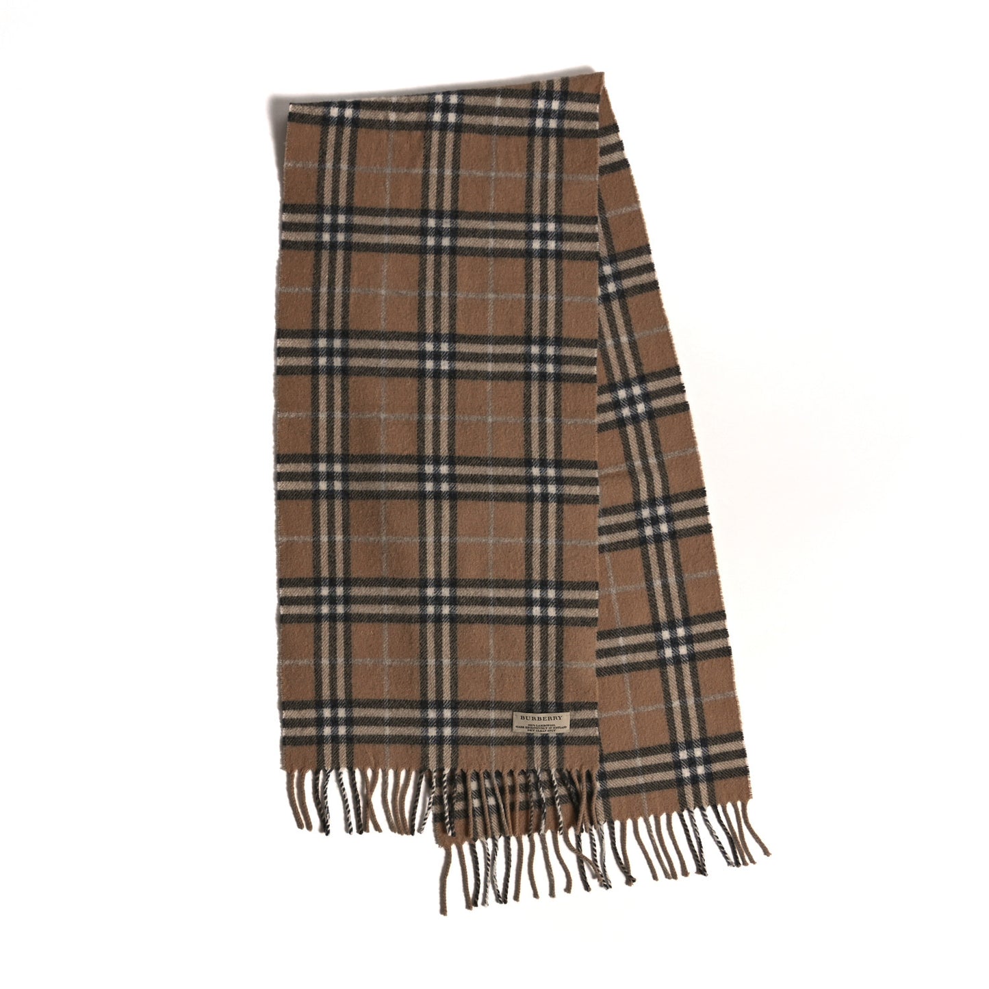 Wool Check Scarf Brown
