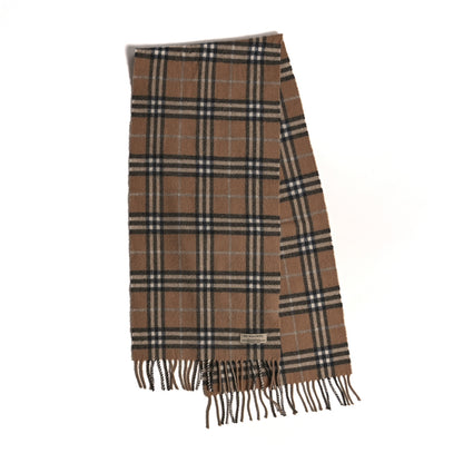 Burberry Wool Check Scarf Brown 2 of 3