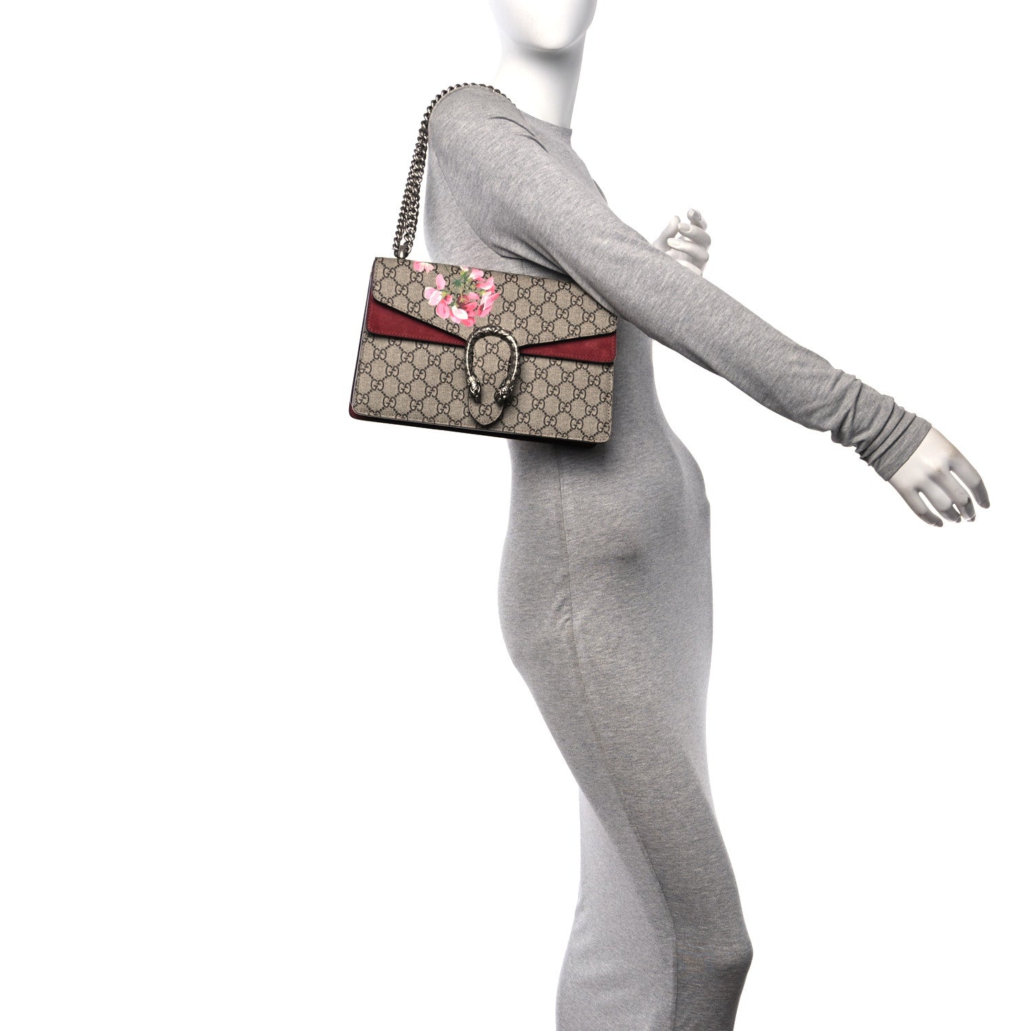 Gucci GG Supreme Monogram Blooms Small Dionysus Shoulder Bag Beige Multicolor Dry Rose 2 of 13