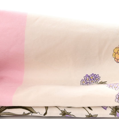 Christian Dior Silk Floral Square Scarf Pink Multicolor 5 of 7