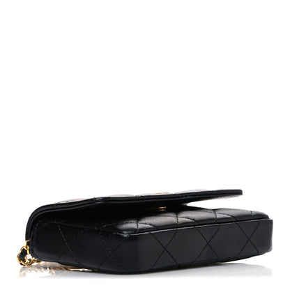 Chanel Lambskin Enamel Quilted Coco Hearts Clutch With Chain Black 4 of 11