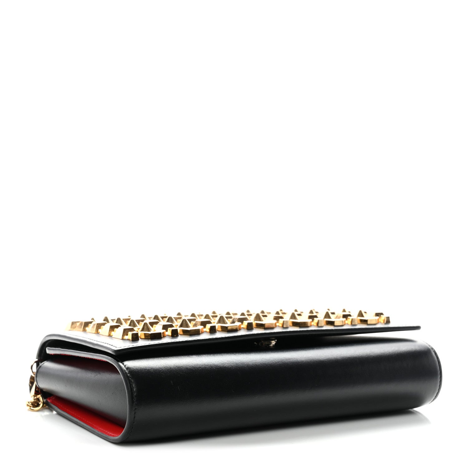 Christian Louboutin Calfskin Spikes Empire Paloma Clutch Black 4 of 10