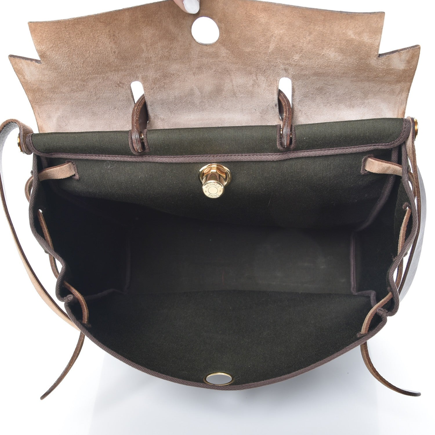 Hermes Toile Vache Hunter Herbag 39 MM Kaki Ebene 7 of 15
