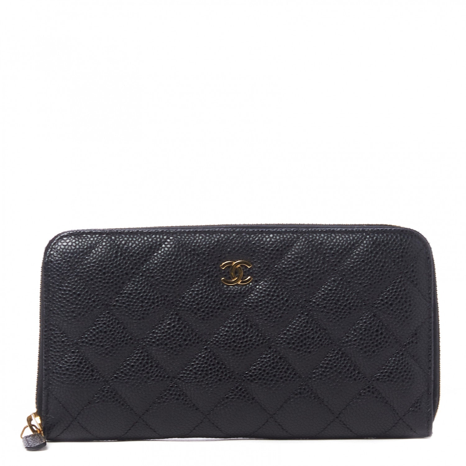 Chanel Caviar Quilted Large Gusset Zip Around Wallet Black 1 of 9
