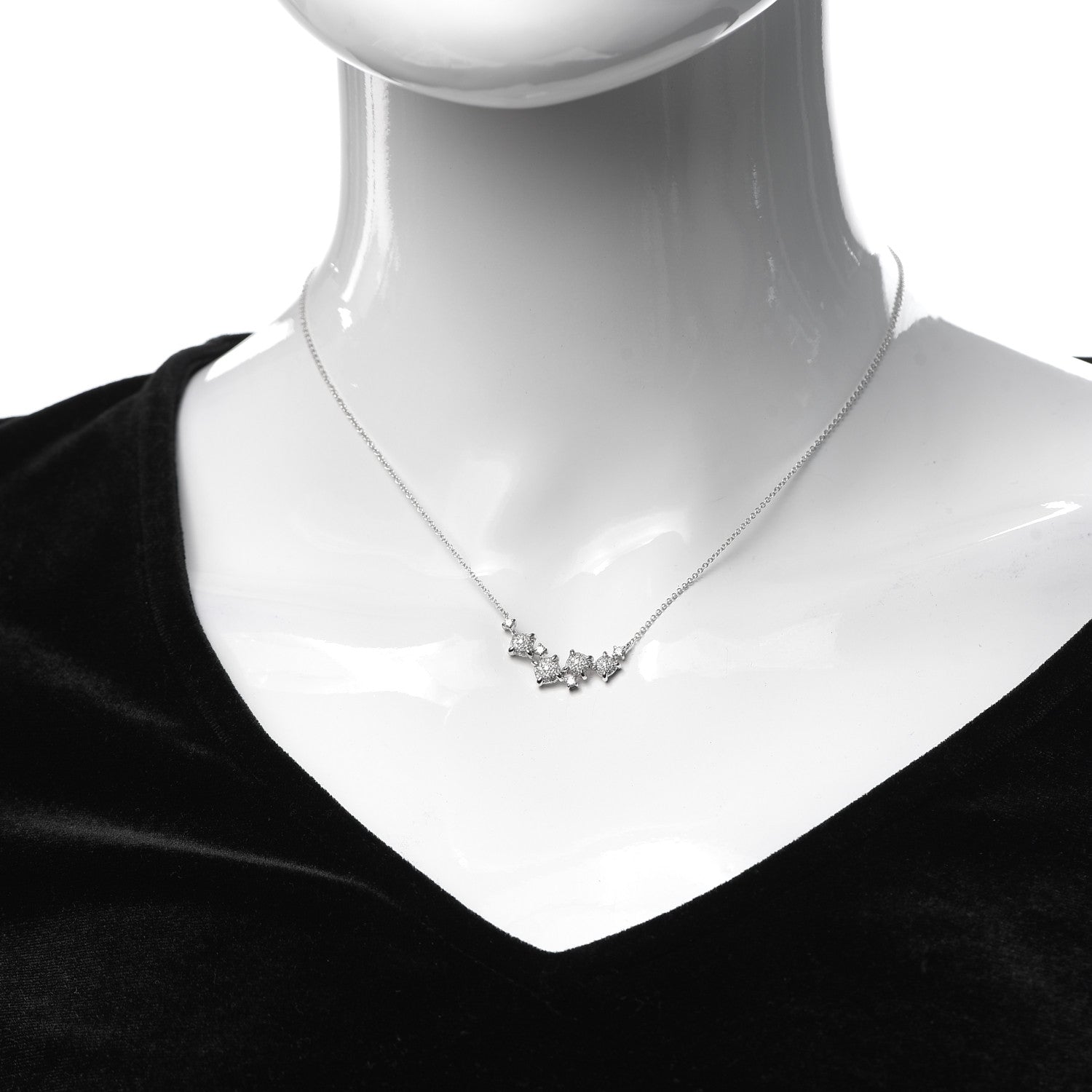 David Yurman 18K White Gold Diamond Precious Chatelaine Necklace 2 of 6