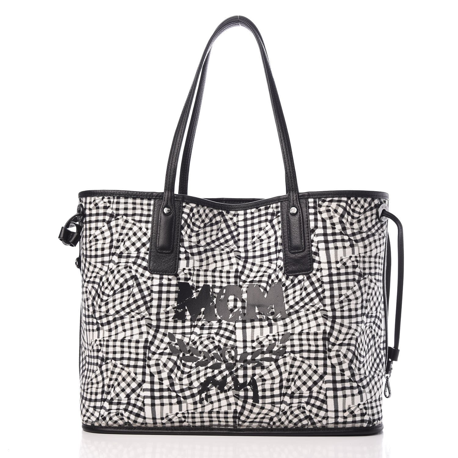 MCM Visetos Medium Liz Reversible Shopper Tote Black 6 of 14