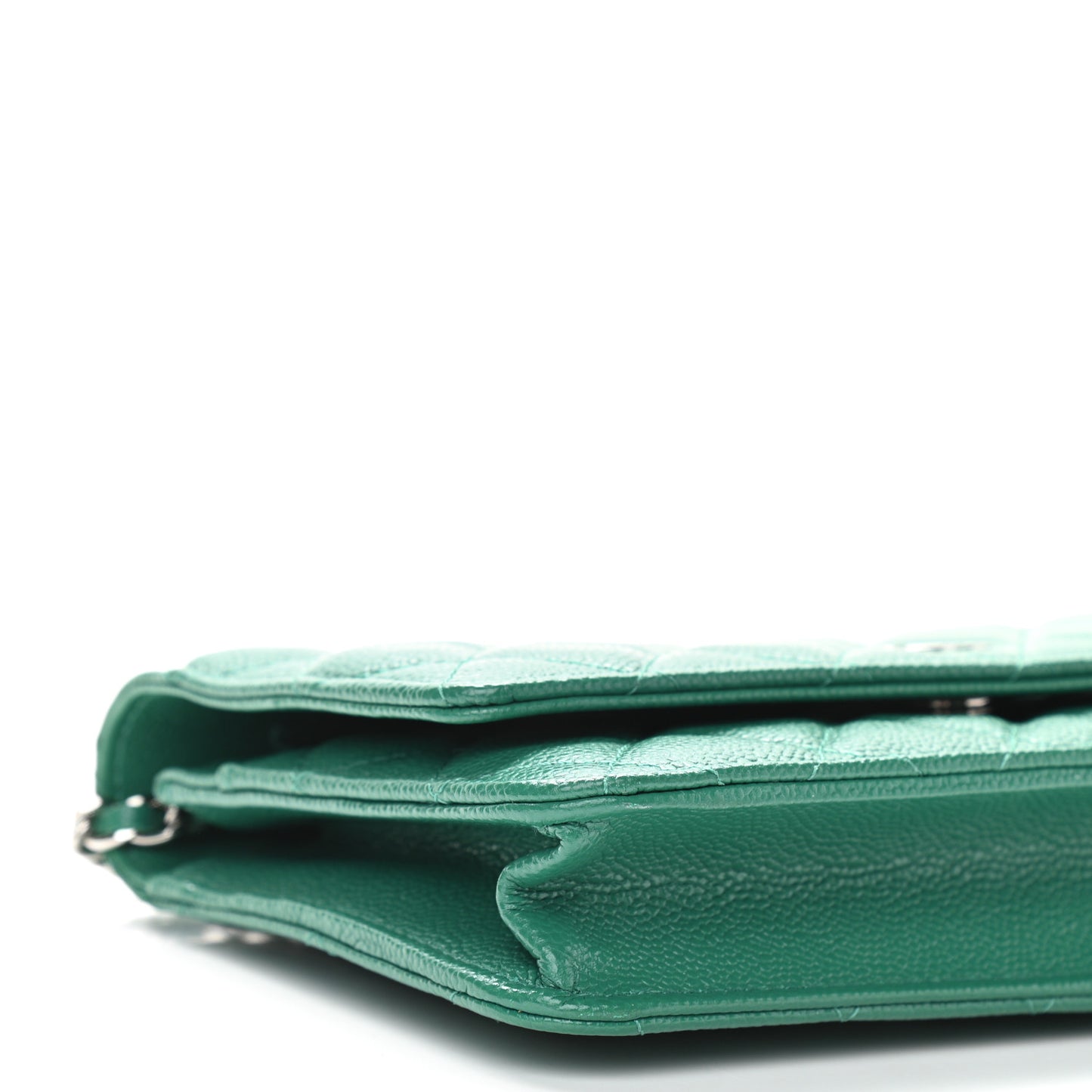 Caviar Quilted Wallet On Chain WOC Green