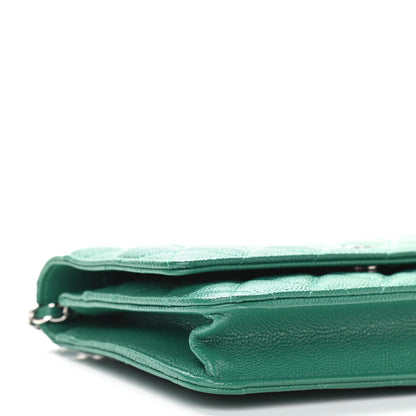 Chanel Caviar Quilted Wallet On Chain WOC Green 9 of 11