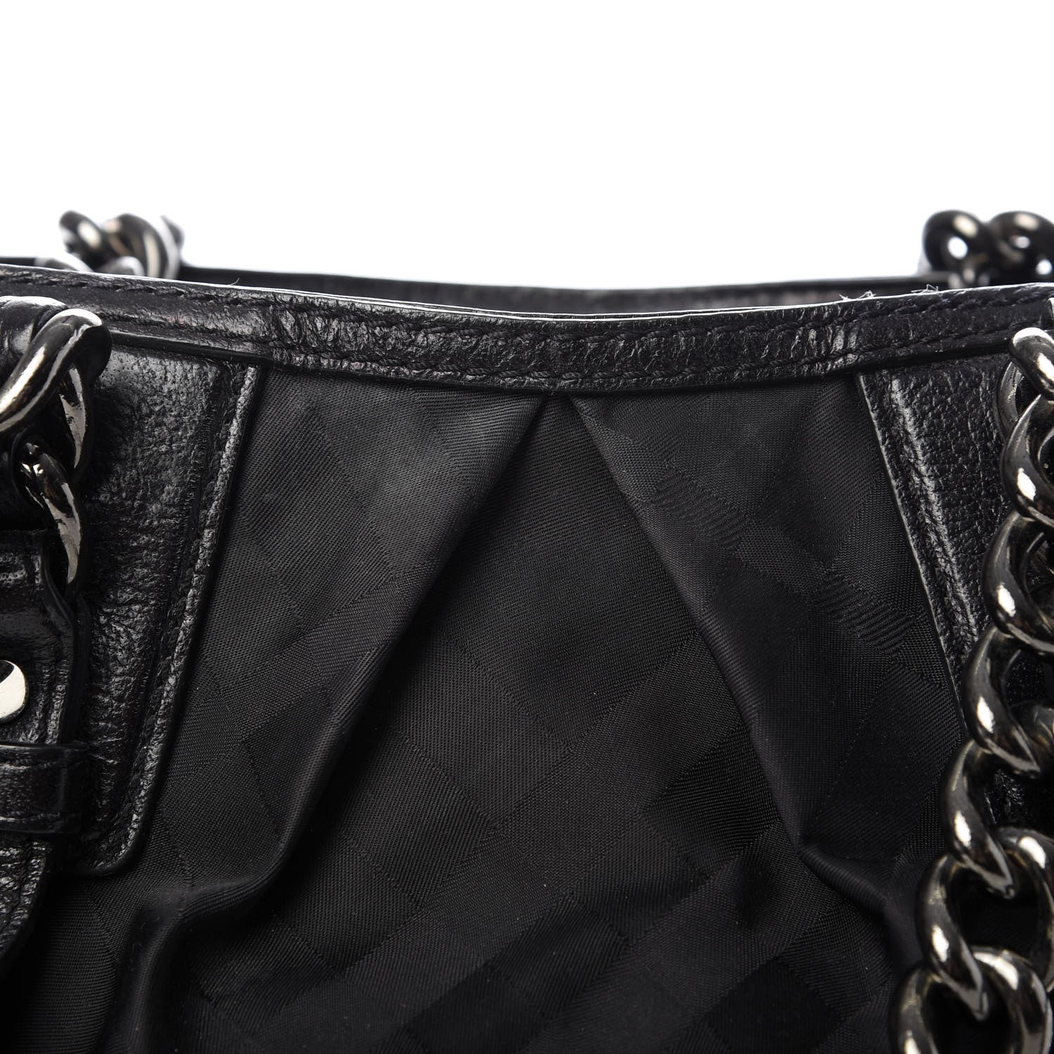 Burberry Nylon Tonal Check Torbitt Tote Black 12 of 16