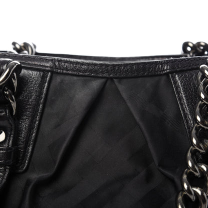 Burberry Nylon Tonal Check Torbitt Tote Black 12 of 16