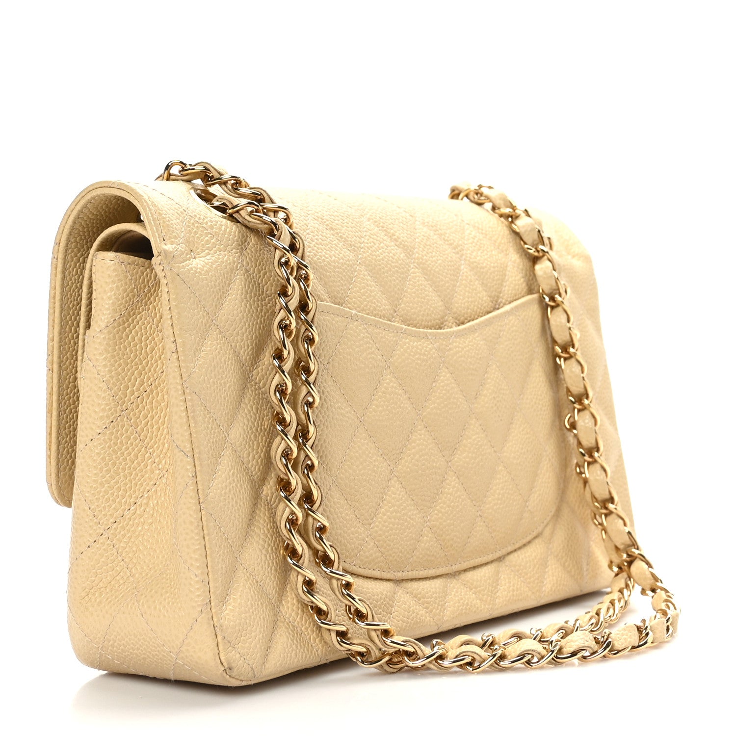 Chanel Caviar Quilted Medium Double Flap Beige Clair 3 of 9