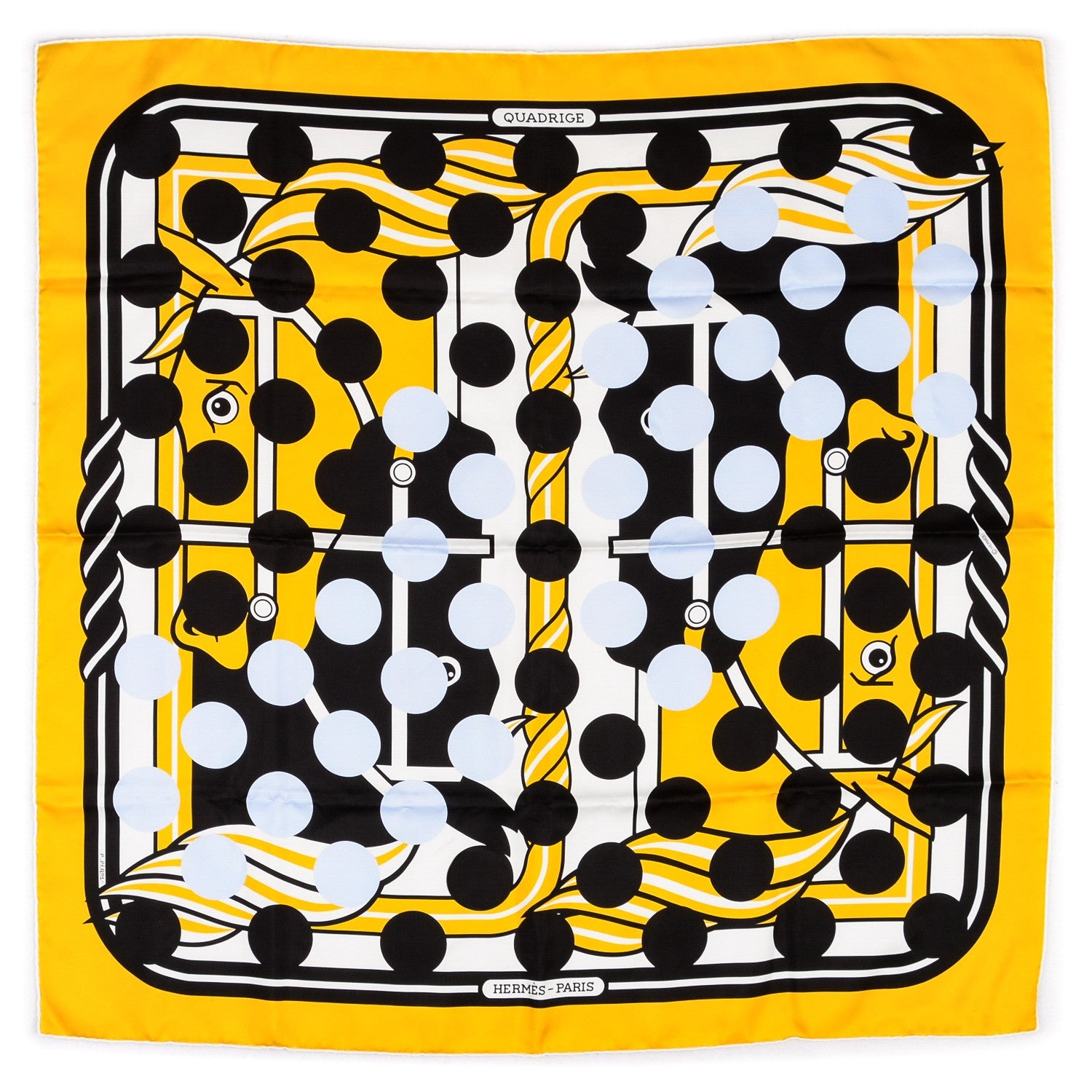 Hermes Silk Quadrige Dots Comme des Garcons Scarf 90 2 of 6
