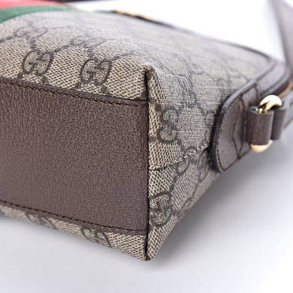 Gucci GG Supreme Monogram Textured Dollar Calfskin Web Small Ophidia Dome Shoulder Bag Beige Ebony New Acero 11 of 11