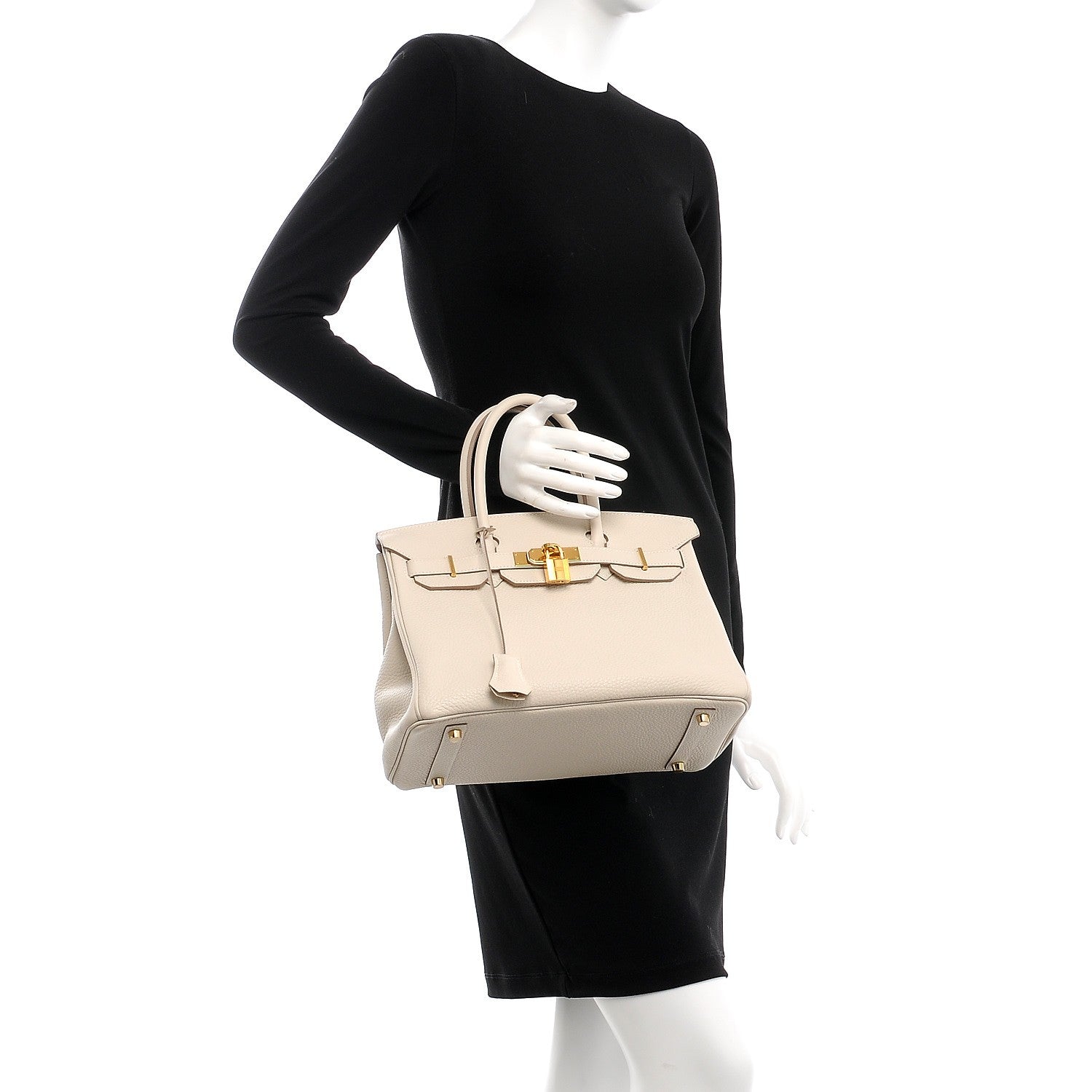 Hermes Taurillon Clemence Birkin 30 Craie 2 of 38