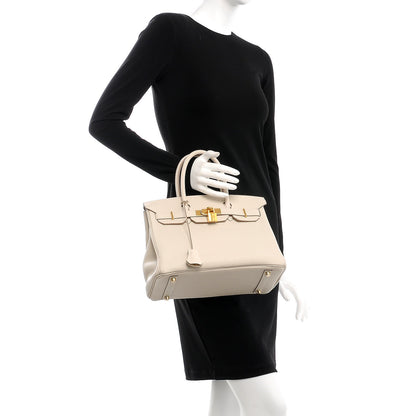 Hermes Taurillon Clemence Birkin 30 Craie 2 of 38