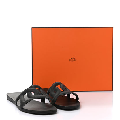 Hermes Rubber Aloha Sandals 37 Black 9 of 9