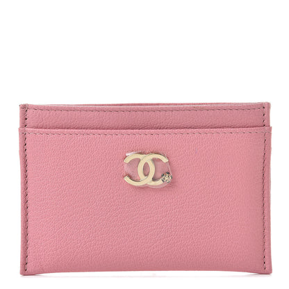 Chanel Goatskin CC Camellia Card Holder Pink 1 of 9