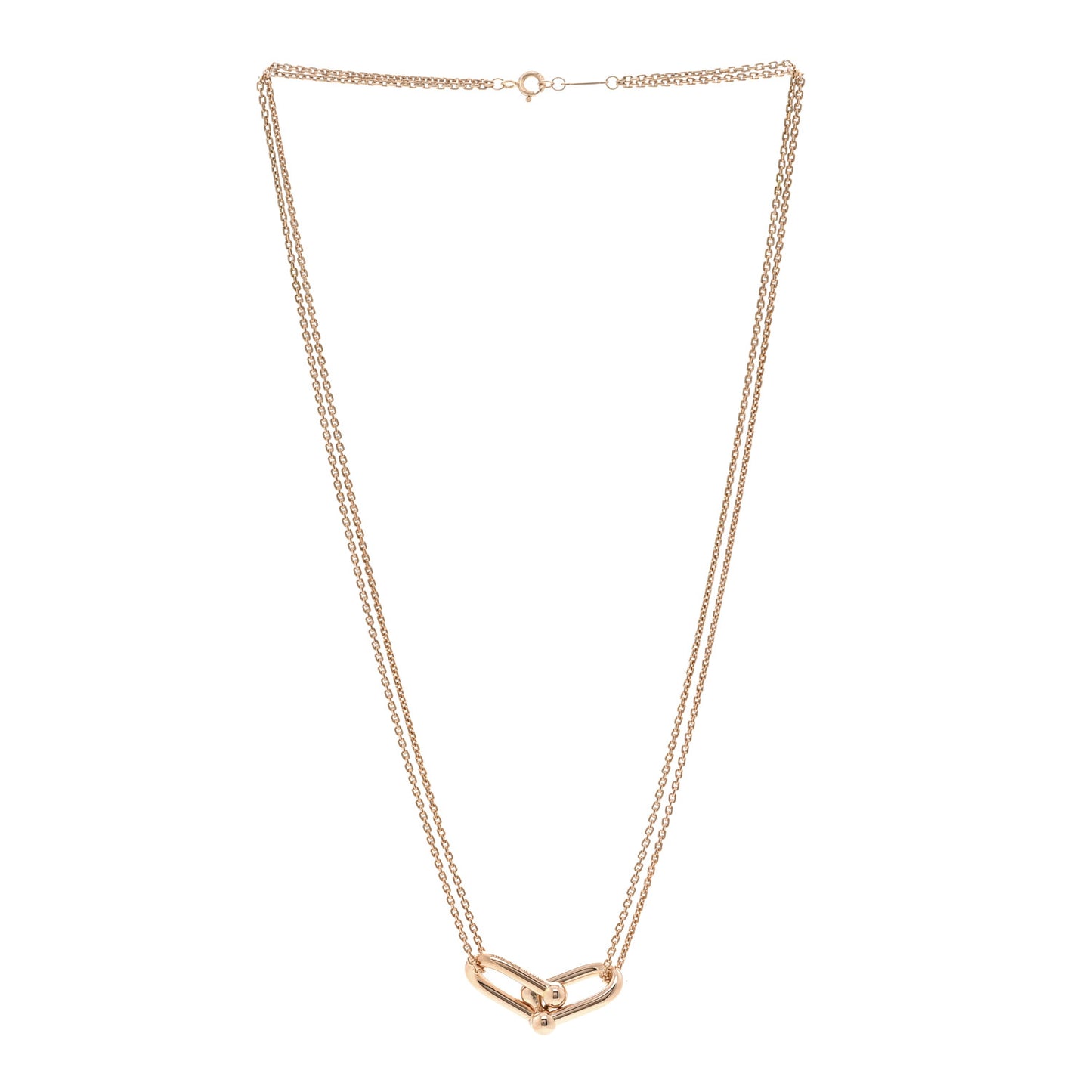 18K Rose Gold HardWear Double Link Pendant Necklace