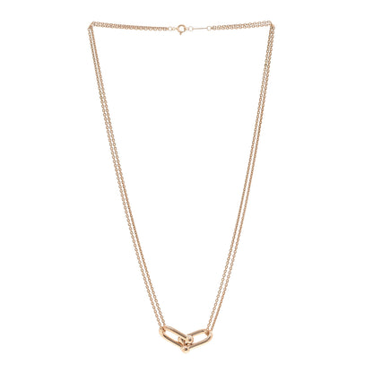 Tiffany 18K Rose Gold HardWear Double Link Pendant Necklace 3 of 6