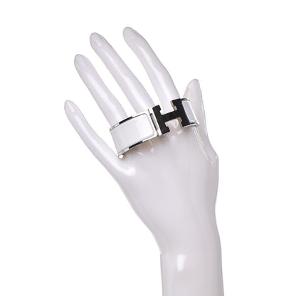 Hermes Enamel Wide Clic Clac H Bracelet PM White 2 of 5