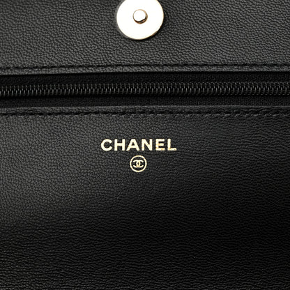 Chanel Goatskin Quilted Quilted Like A Wallet Wallet On Chain WOC Black 6 of 12