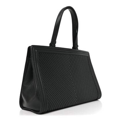 Chanel Calfskin Chevron Quilted Boy Shopping Tote Grey 3 of 10