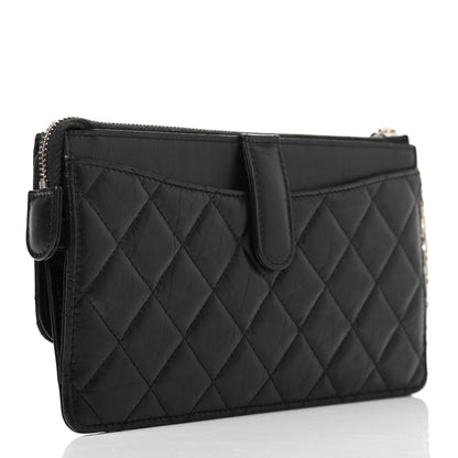 Chanel Aged Calfskin Quilted 2.55 Reissue Pouch With Chain Handle Black 2 of 8