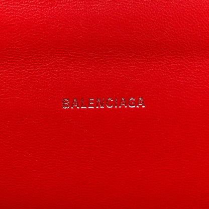 Balenciaga Shiny Calfskin Tonal B Crocodile Embossed Hourglass Top Handle Bag XS Bright Red 6 of 13