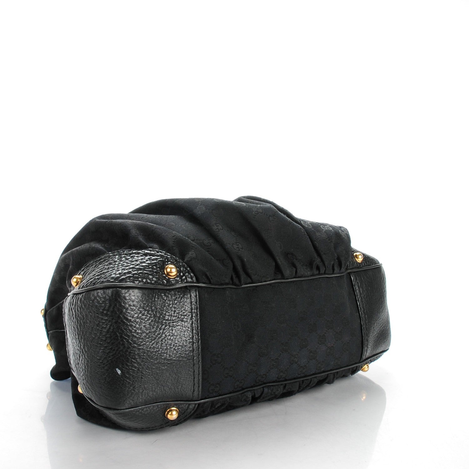 Gucci Monogram Large Jockey Hobo Black 4 of 8
