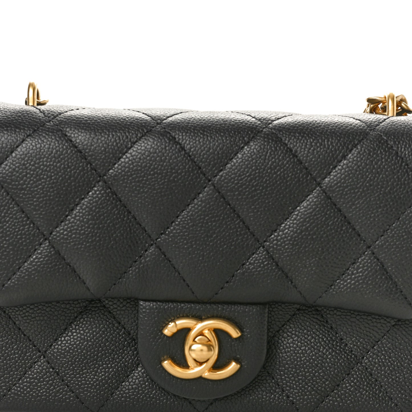 Caviar Quilted Mini Sweetheart Rectangular Flap Black