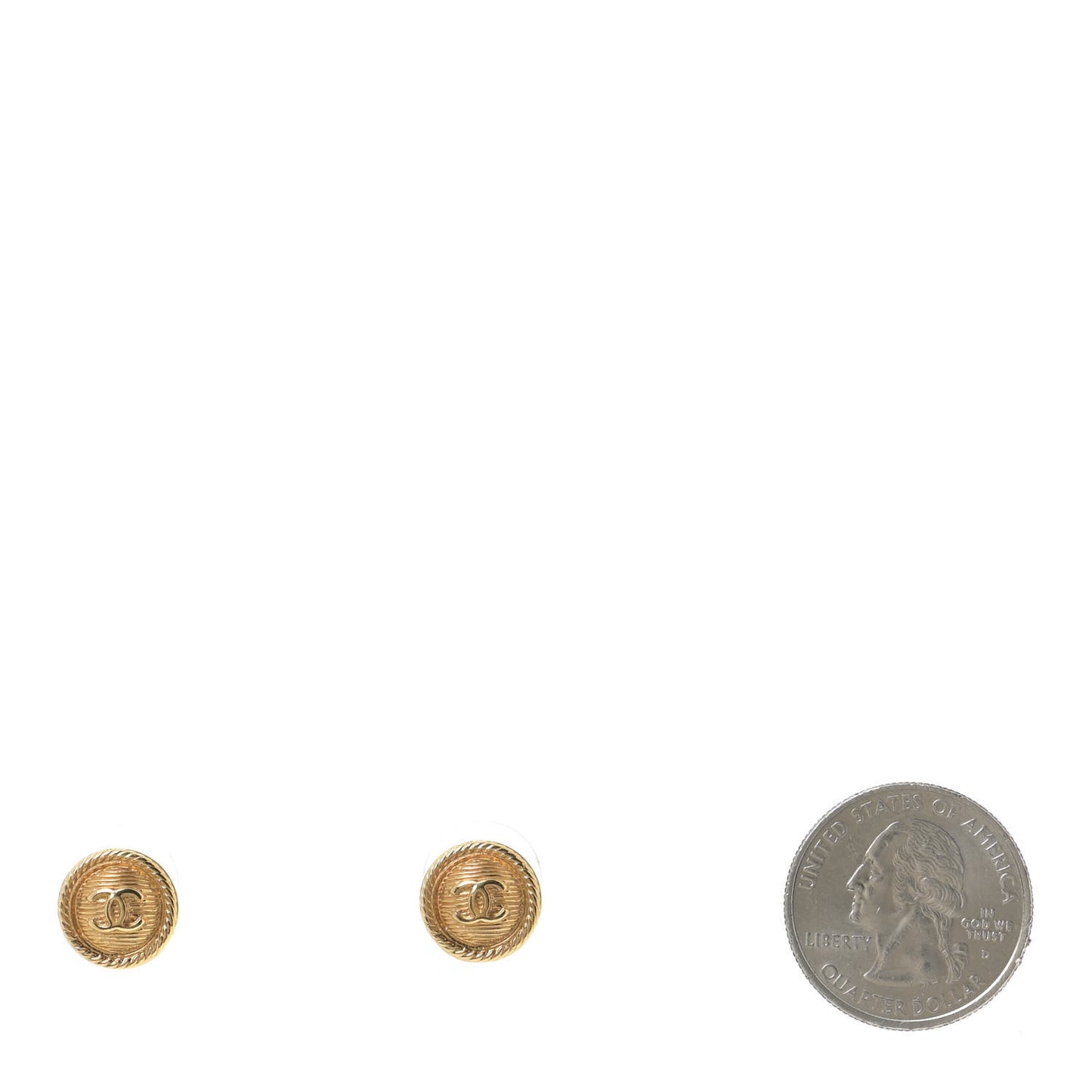 CC Button Earrings Gold