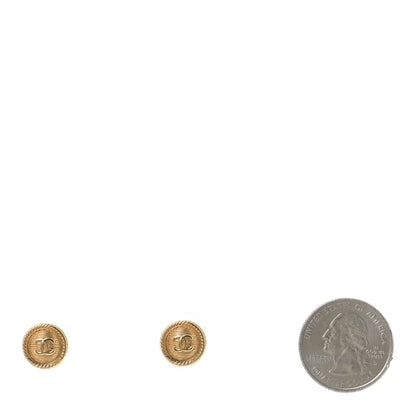Chanel CC Button Earrings Gold 2 of 5