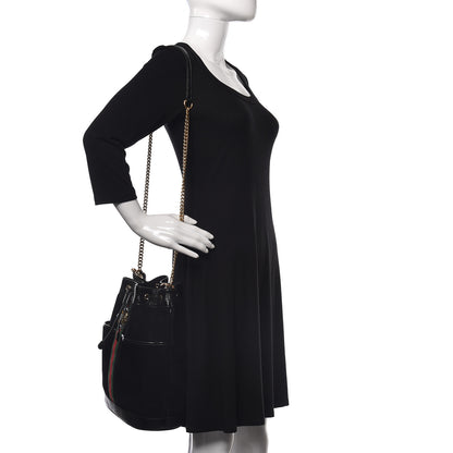 Gucci Suede Patent Web Medium Rajah Bucket Bag Black 3 of 16