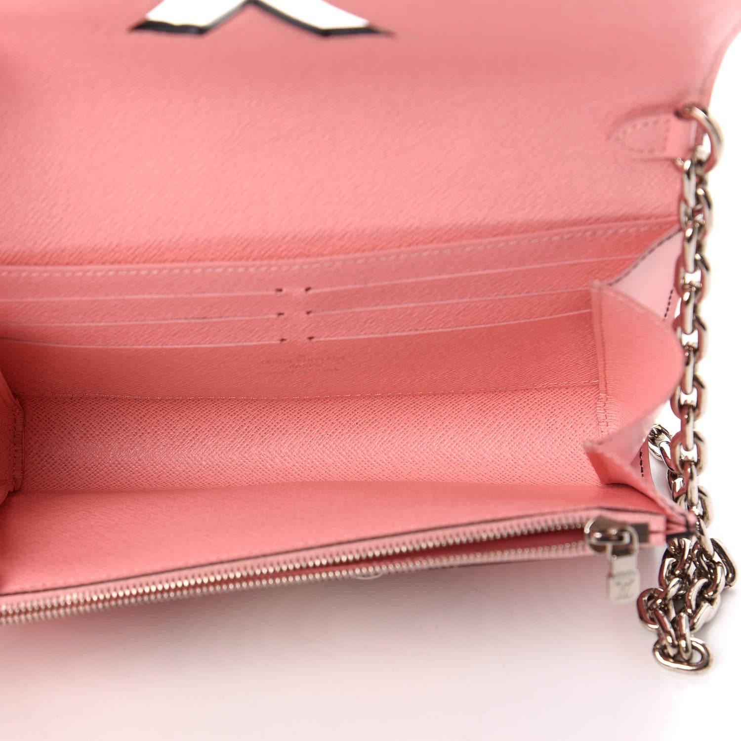 Louis Vuitton Epi Chain Flower Print Twist Chain Wallet Pink 5 of 10