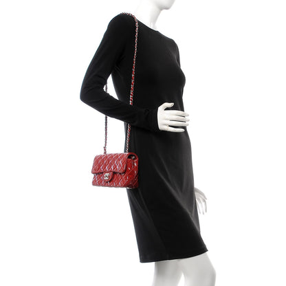 Chanel Patent Calfskin Quilted Mini Rectangular Flap Red 2 of 8