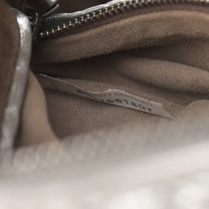 Bottega Veneta Metallic Nappa Intrecciato Nodini Crossbody Messenger Silver 7 of 11