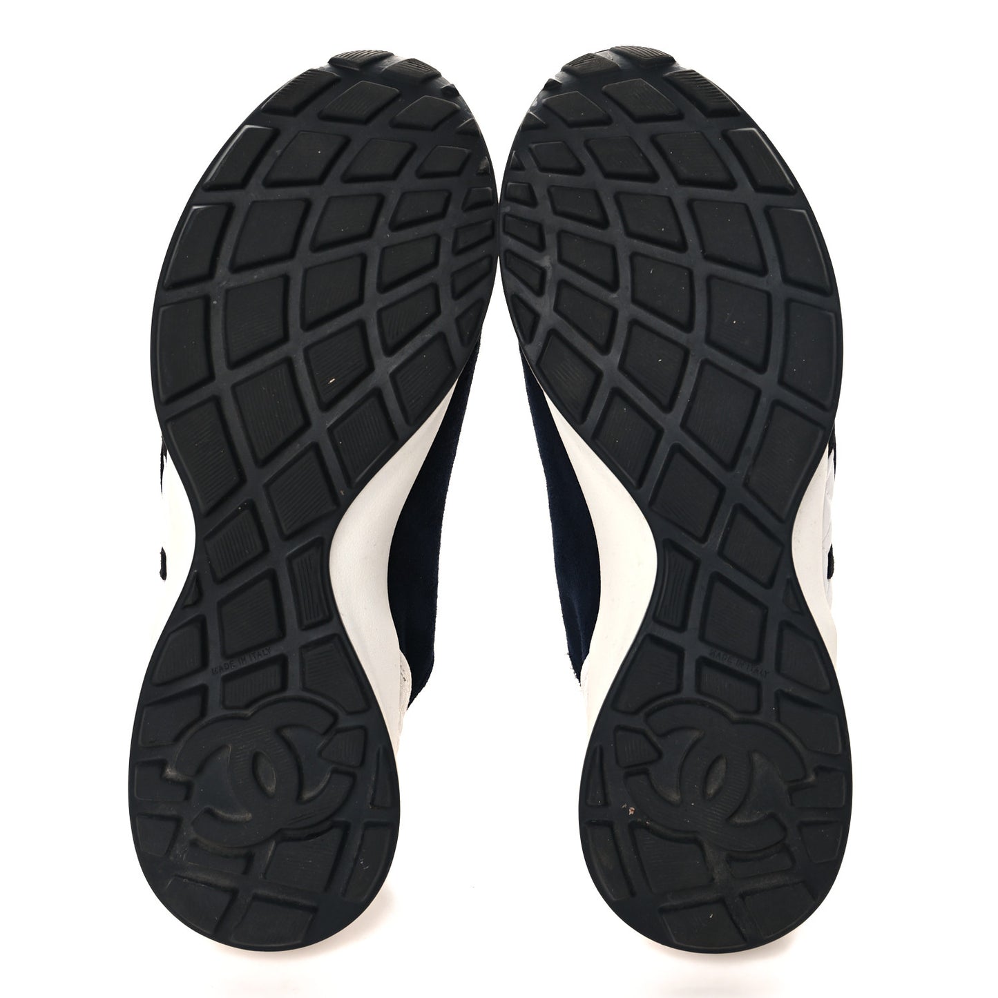 Fabric Suede Kidskin CC Sneakers 41 Dark Navy White
