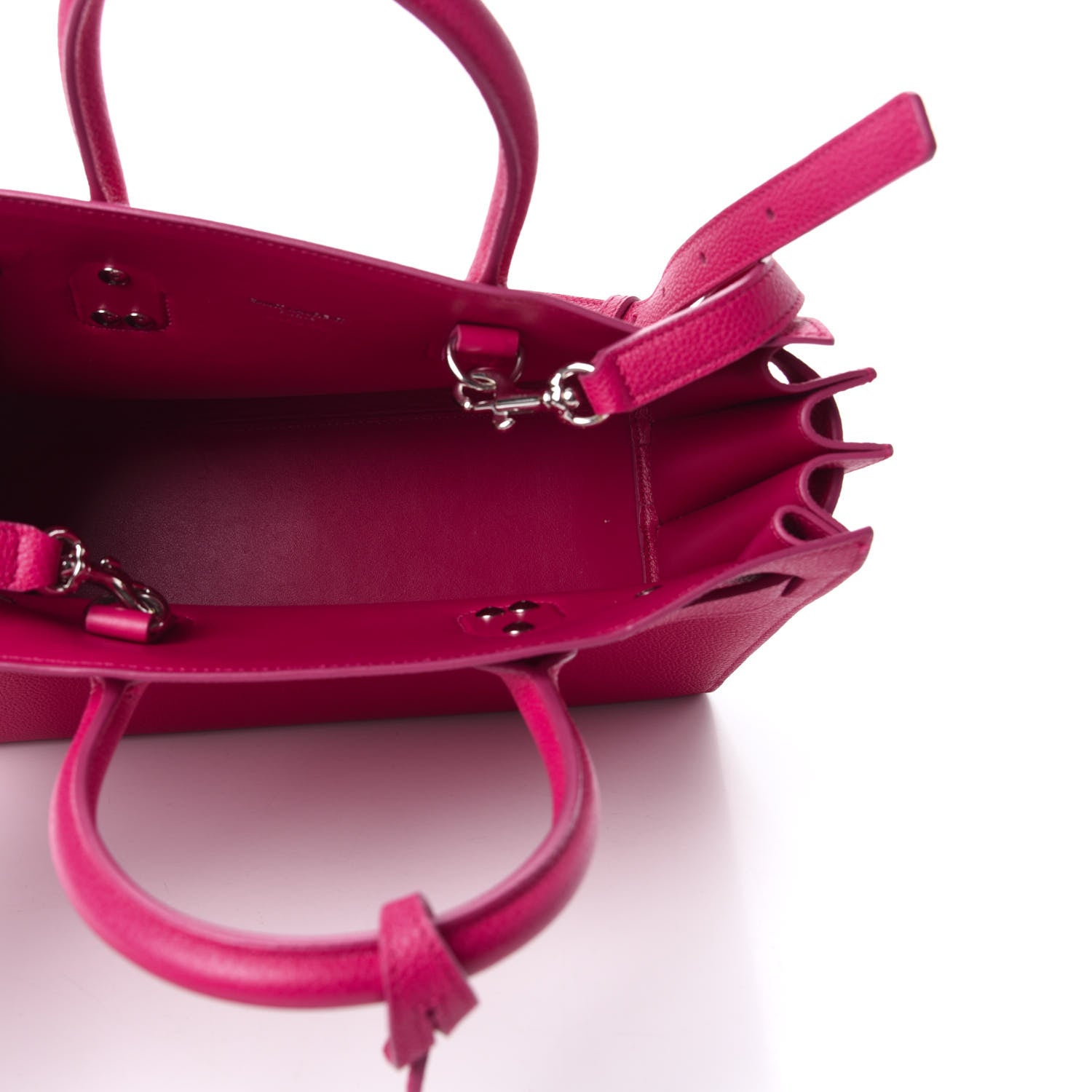 Saint Laurent Grained Calfskin Baby Sac De Jour Fuchsia 5 of 8