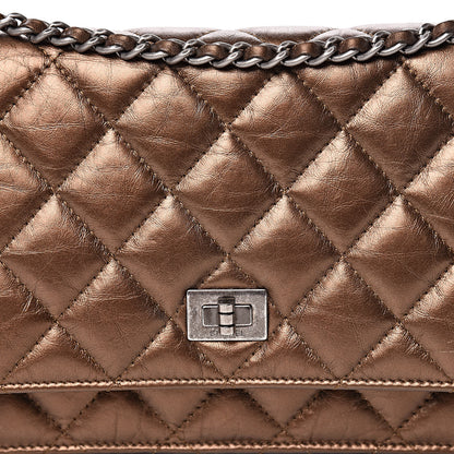 Chanel Metallic Aged Calfskin Quilted Reissue Wallet On Chain WOC Bronze 13 of 14