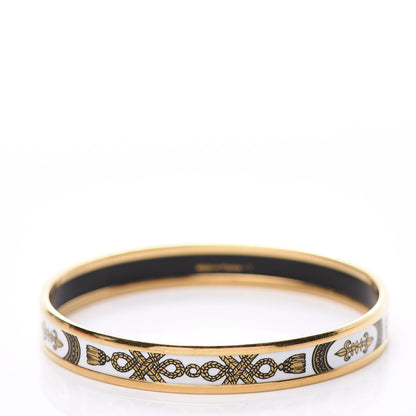 Hermes Enamel Printed Grand Apparat Narrow Bracelet 65 White 2 of 5