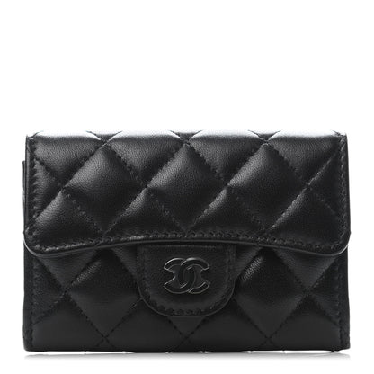 Chanel Lambskin Quilted Flap Card Holder Wallet So Black 1 of 4