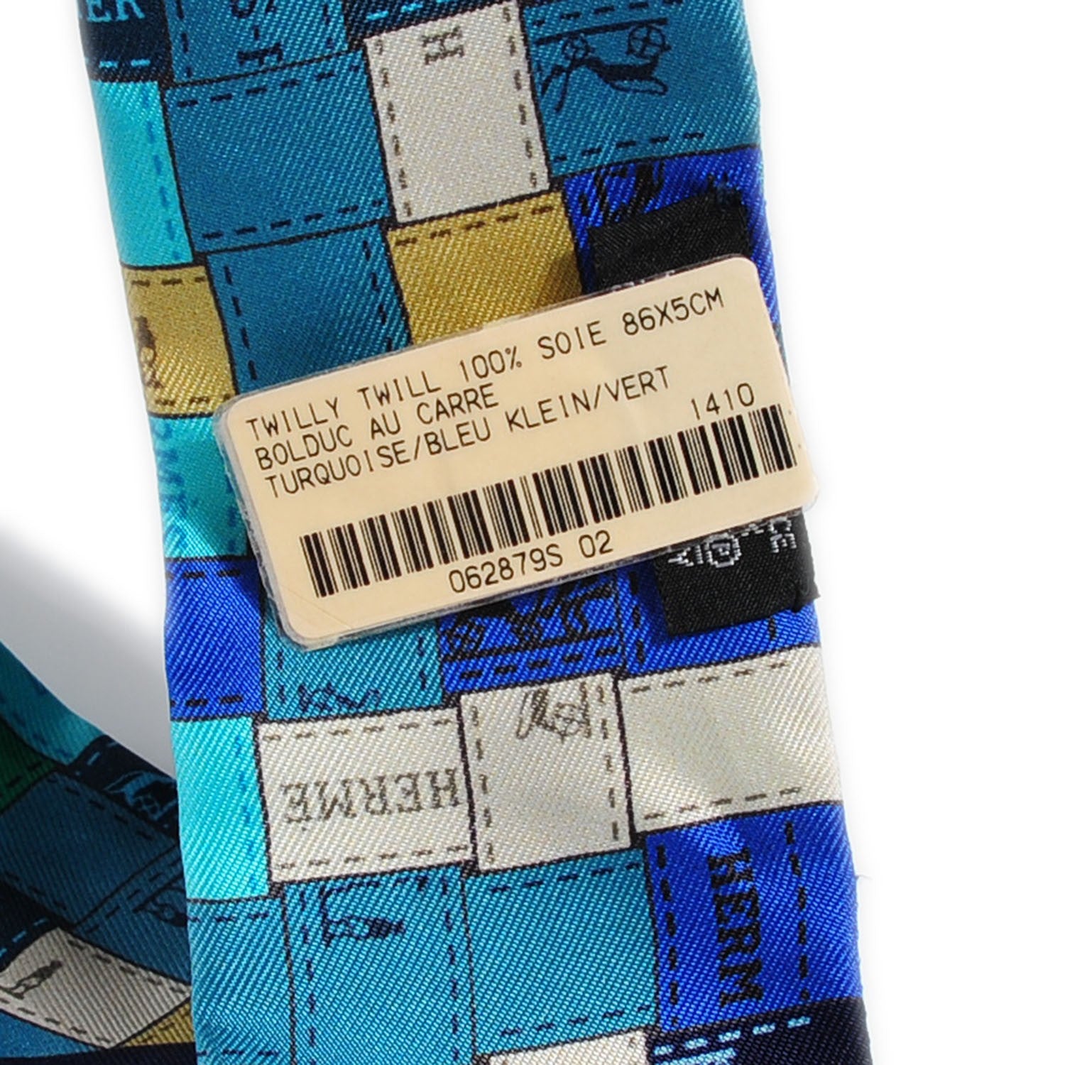 Hermes Silk Bolduc Au Carre Twilly Turquoise Bleu Klein Vert 3 of 6