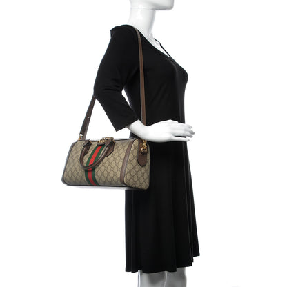 Gucci GG Supreme Monogram Web Medium Ophidia Boston Brown 2 of 7