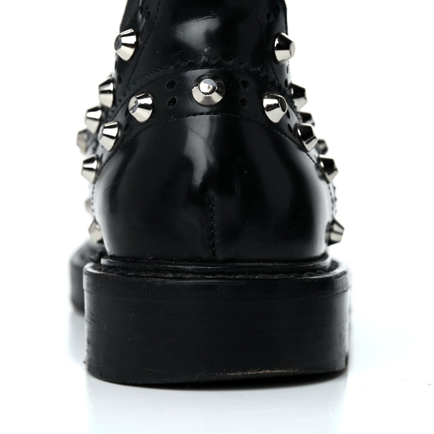 Calfskin Womens Studded Chelsea Boots 37 Black