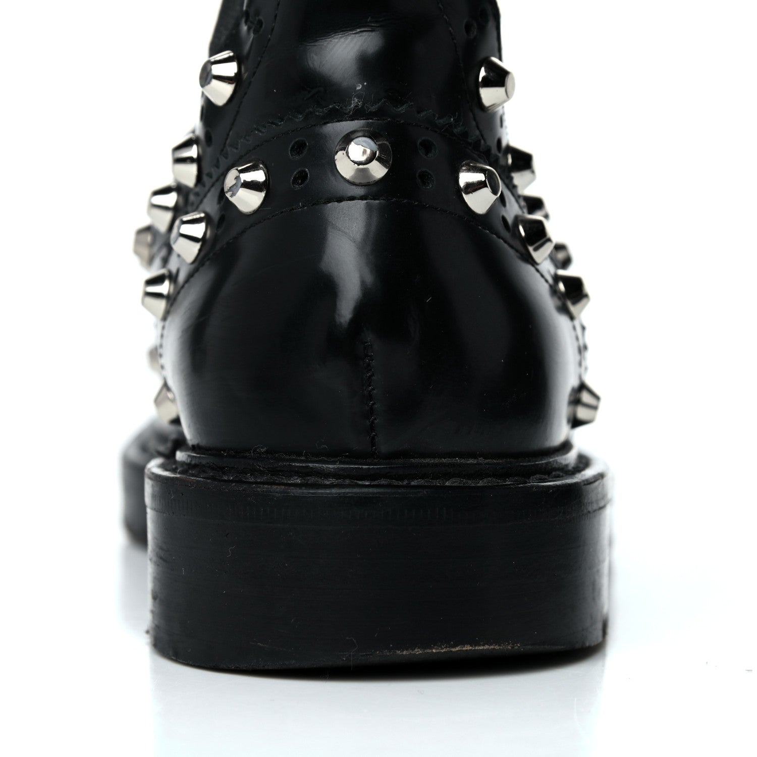 Balenciaga Calfskin Womens Studded Chelsea Boots 37 Black 19 of 30