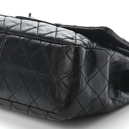 Chanel Glazed Calfskin Quilted Surpique 2.55 Reissue Flap Black 9 of 9