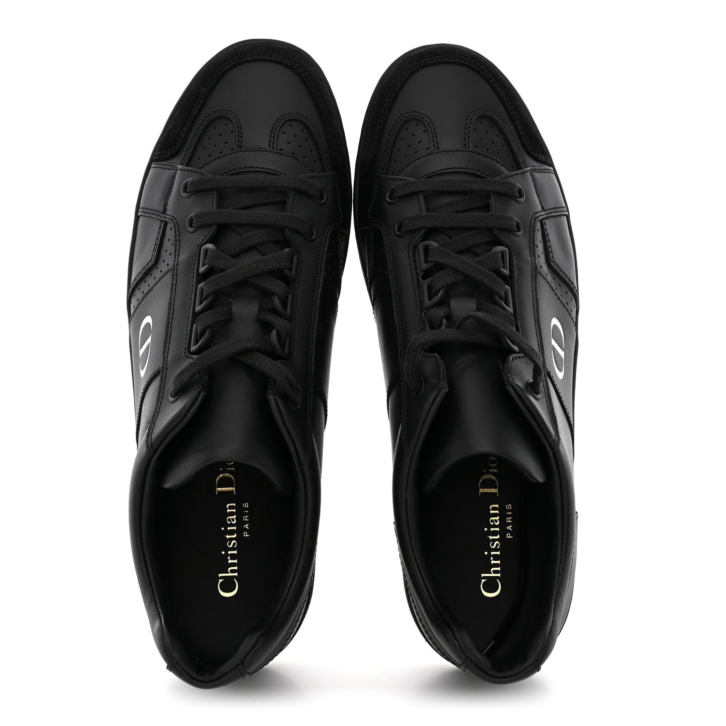 Calfskin Suede Logo Sneakers 40 Black